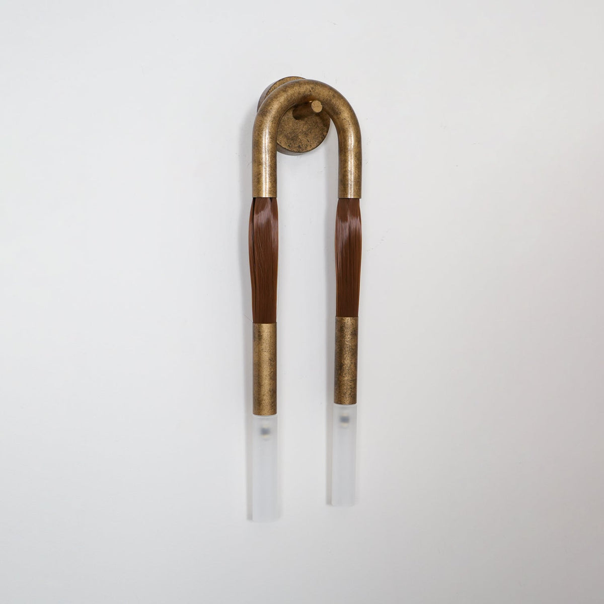 Horsehair Wall Sconce, Sculptural Faux Mane Iron Wall Light
