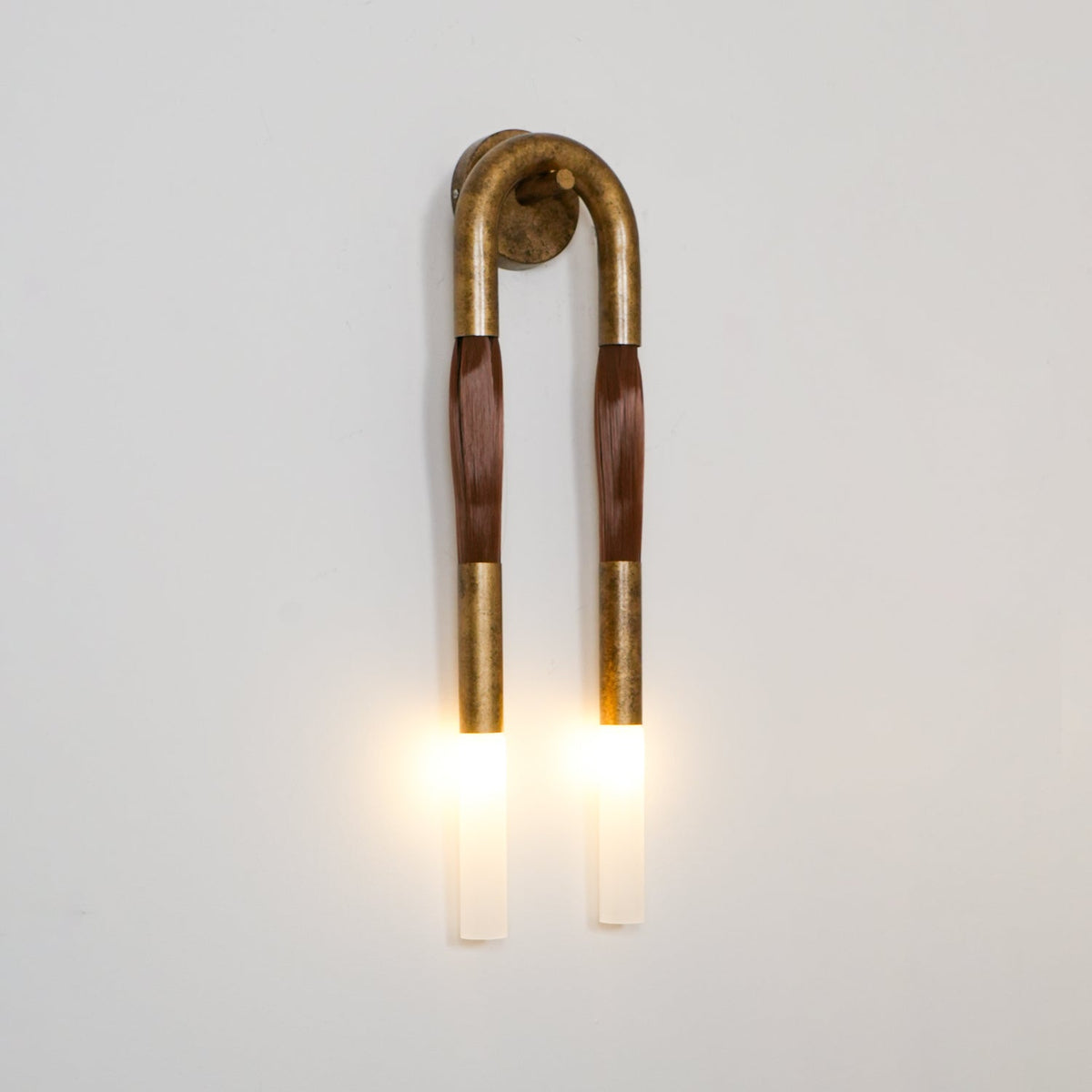 Horsehair Wall Sconce, Sculptural Faux Mane Iron Wall Light