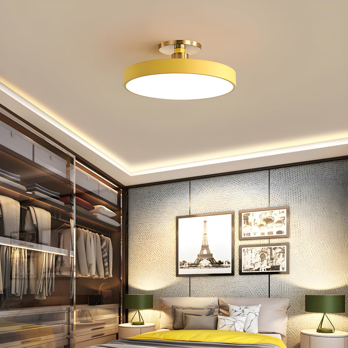 Bauhaus Flush Mount Ceiling Light, Colorful Dimmable LED