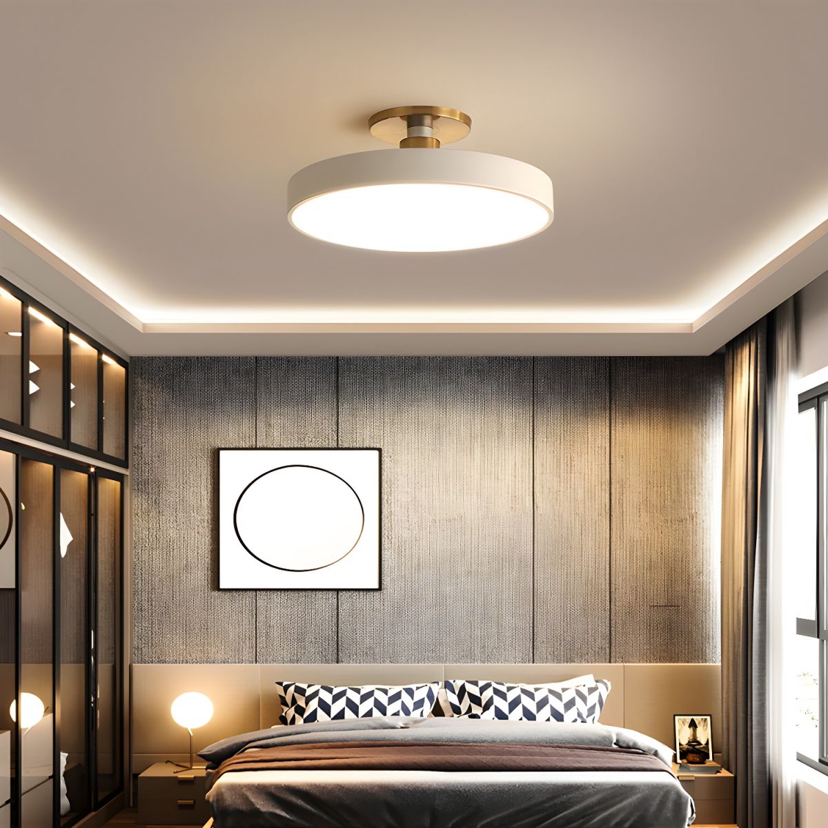 Bauhaus Flush Mount Ceiling Light, Colorful Dimmable LED