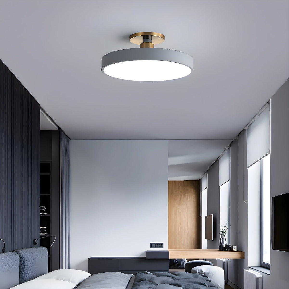 Bauhaus Flush Mount Ceiling Light, Colorful Dimmable LED