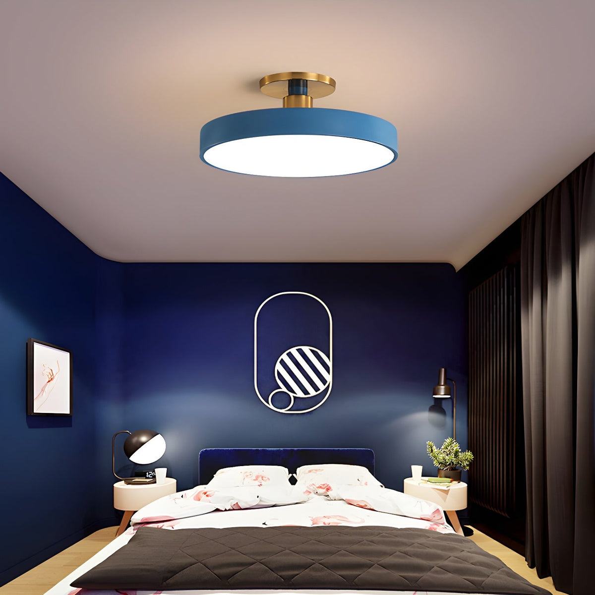 Bauhaus Flush Mount Ceiling Light, Colorful Dimmable LED