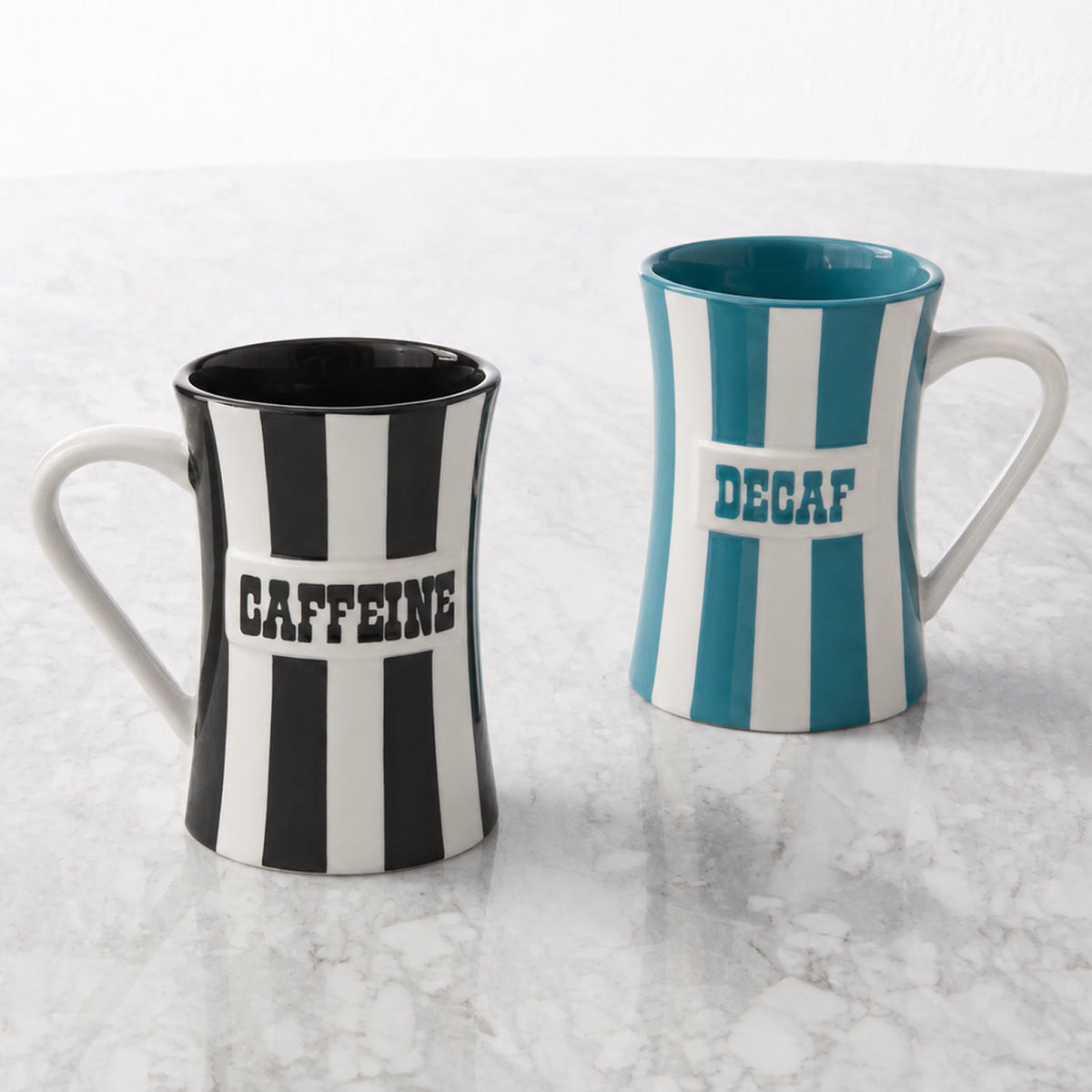Decaf Coffee Mug, Porcelain Bold Typography Statement Mug