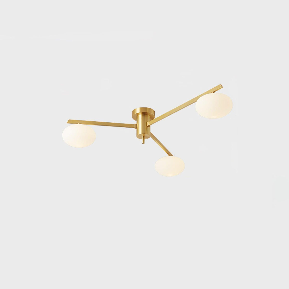 Sputnik Ceiling Light, Low Profile Oval Glass Flush Mount