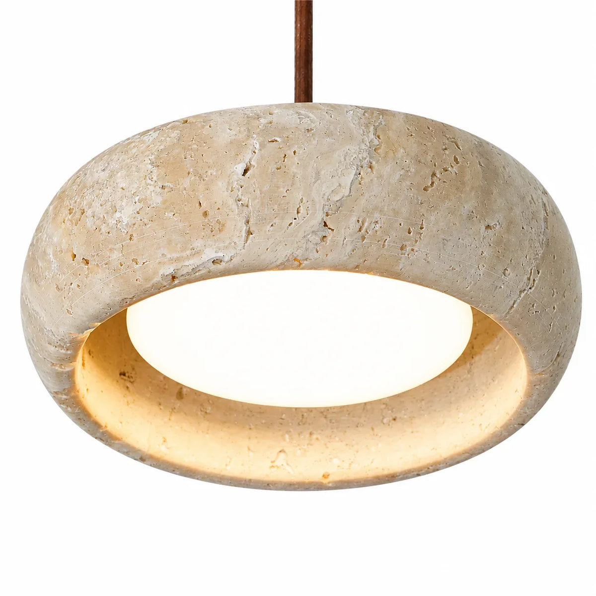 Travertine Pendant Light, Natural Stone 1, 2 or 3 Light