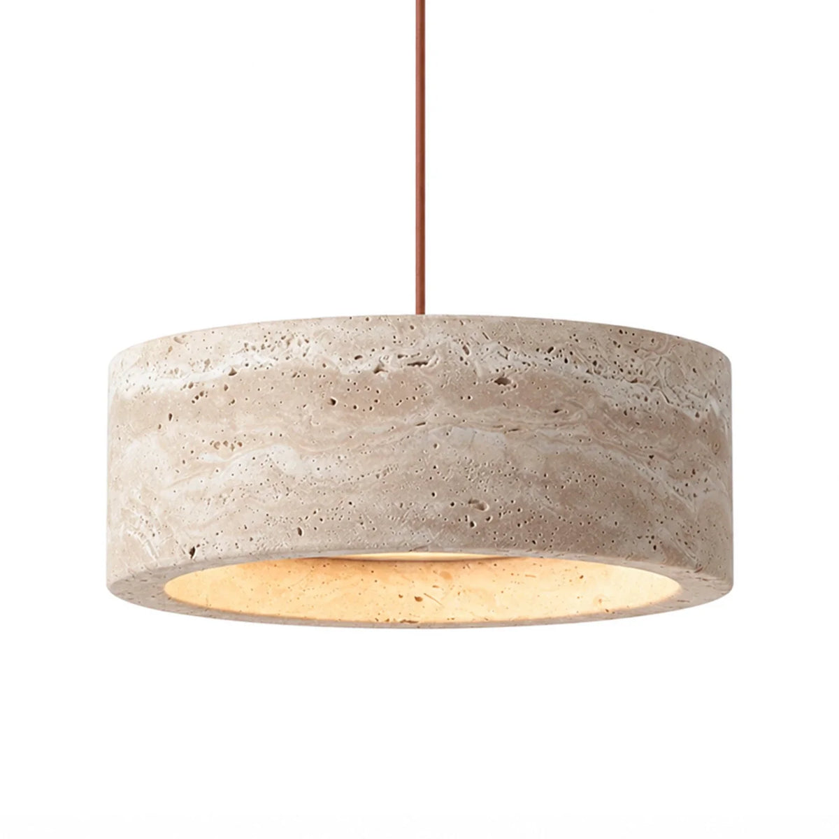 Travertine Pendant Light, Natural Stone 1, 2 or 3 Light