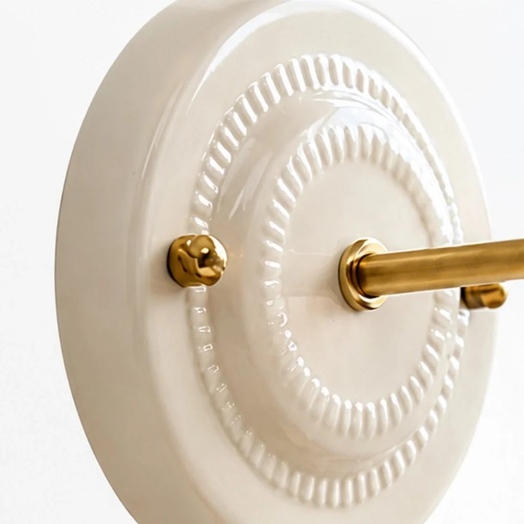 Ceramic Flower Wall Sconce, Vintage Brass, 1, 2 or 3 Light