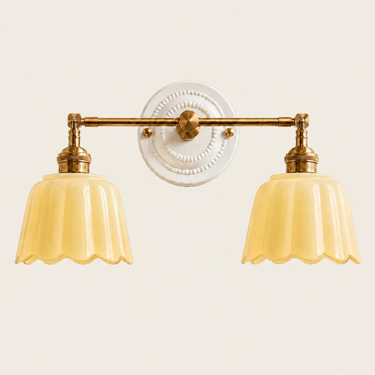 Ceramic Flower Wall Sconce, Vintage Brass, 1, 2 or 3 Light