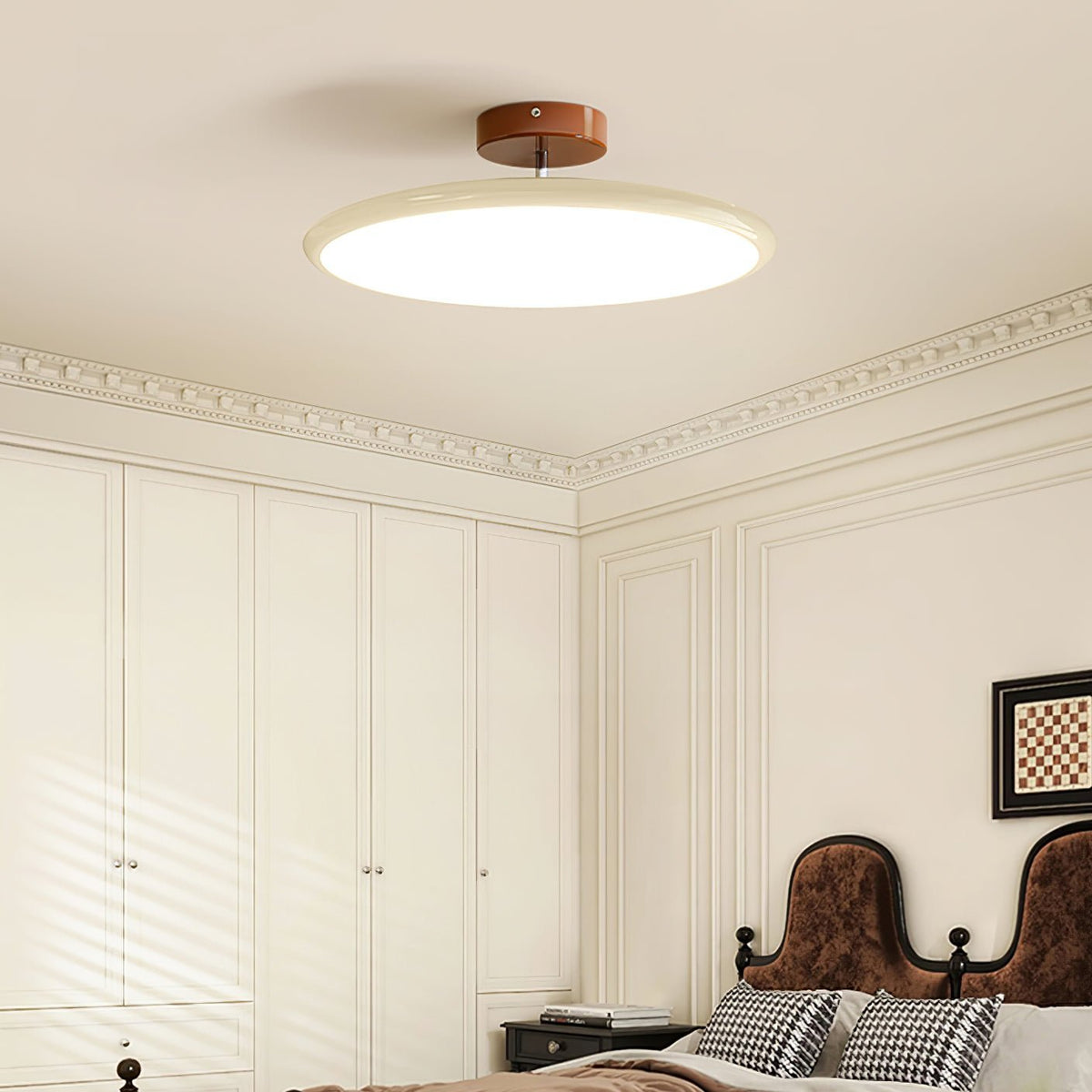 Bauhaus Swivel Arm Ceiling Light, Dimmable LED Disc Lamp