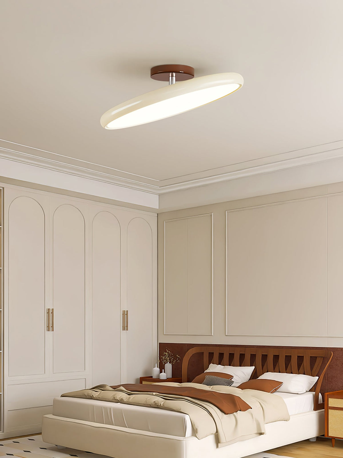Bauhaus Swivel Arm Ceiling Light, Dimmable LED Disc Lamp