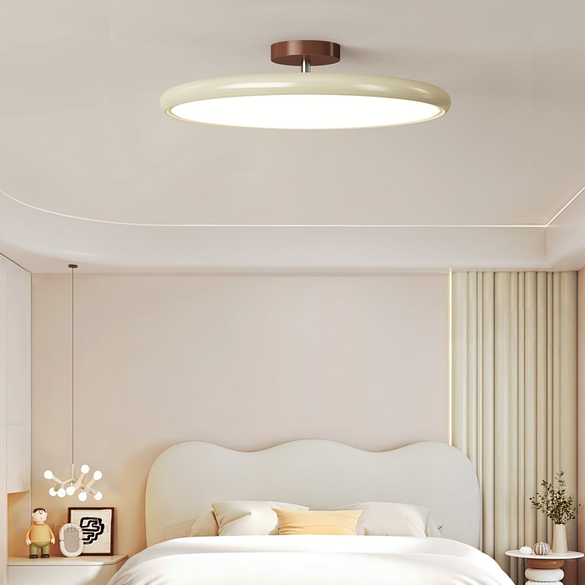 Bauhaus Swivel Arm Ceiling Light, Dimmable LED Disc Lamp