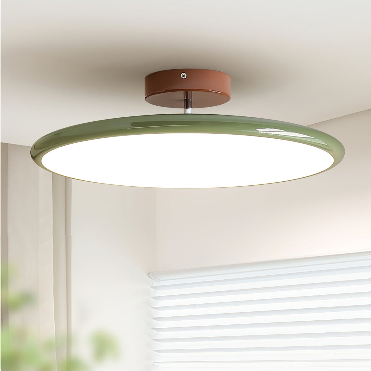 Bauhaus Swivel Arm Ceiling Light, Dimmable LED Disc Lamp