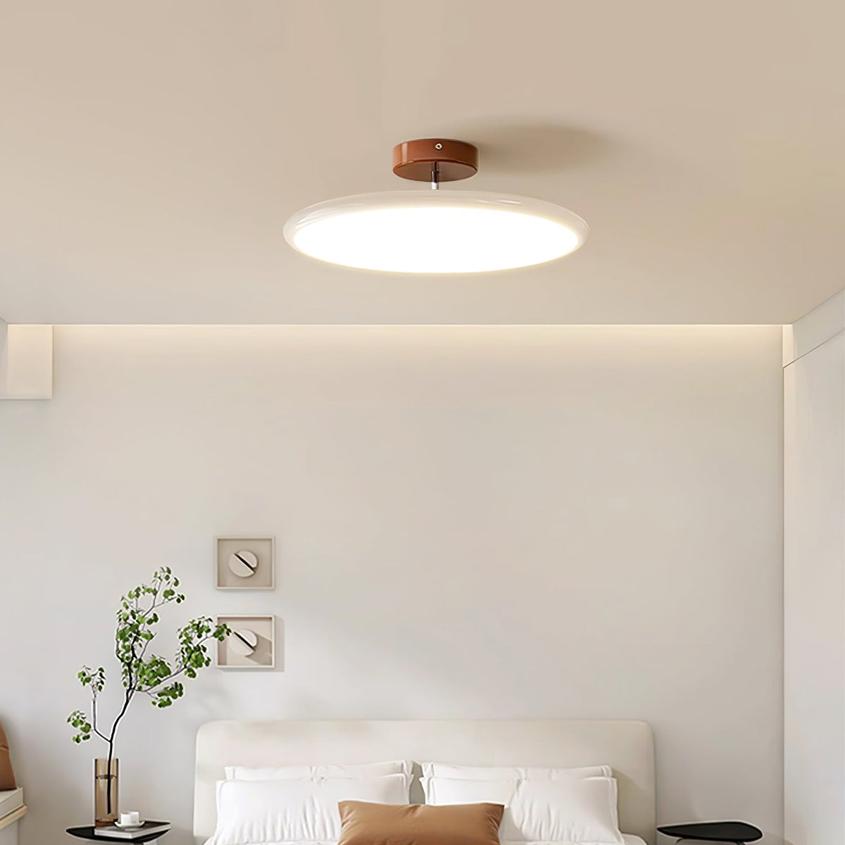 Bauhaus Swivel Arm Ceiling Light, Dimmable LED Disc Lamp