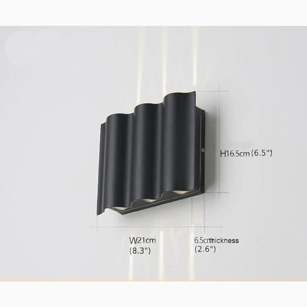 Black Outdoor LED Wall Light, Modern Aluminum Porch Lamp