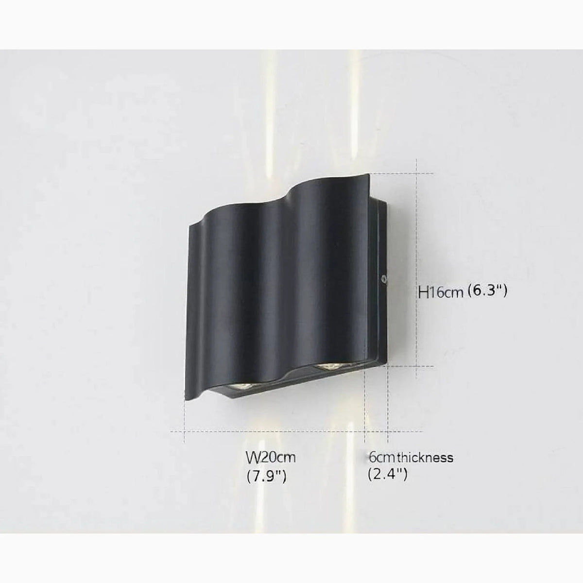 Black Outdoor LED Wall Light, Modern Aluminum Porch Lamp