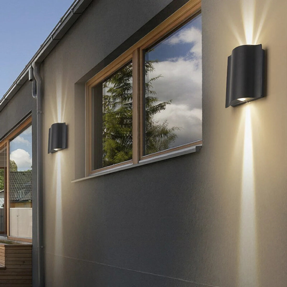 Black Outdoor LED Wall Light, Modern Aluminum Porch Lamp