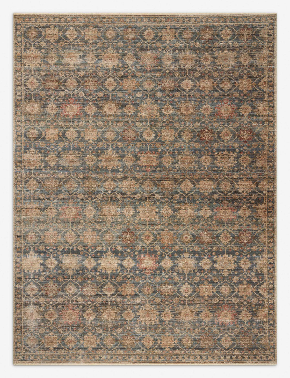 Blue Area Rug, Persian Style Performance Rug and Runner