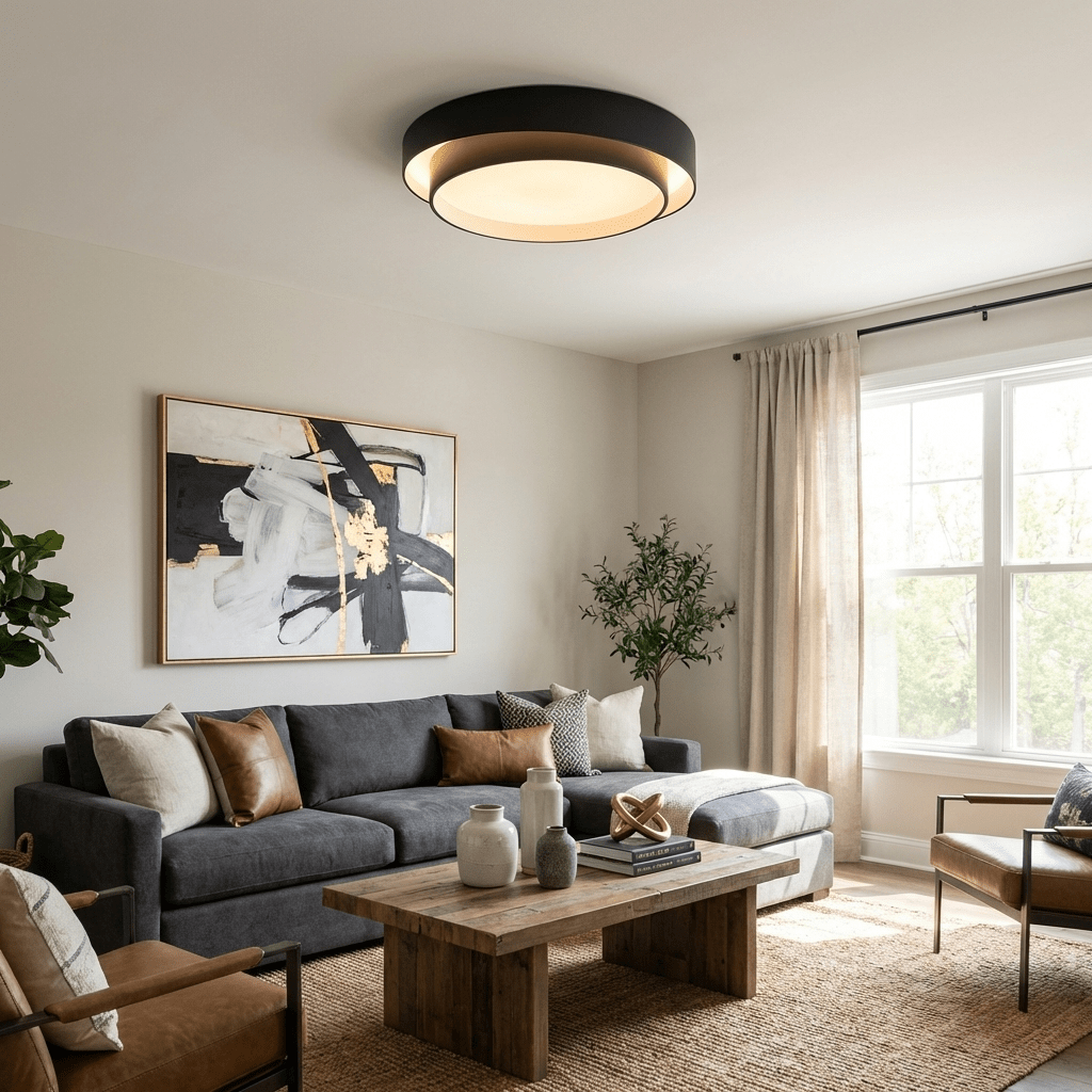Cylinder LED Flush Mount Ceiling Light, Dimmable Drum Light
