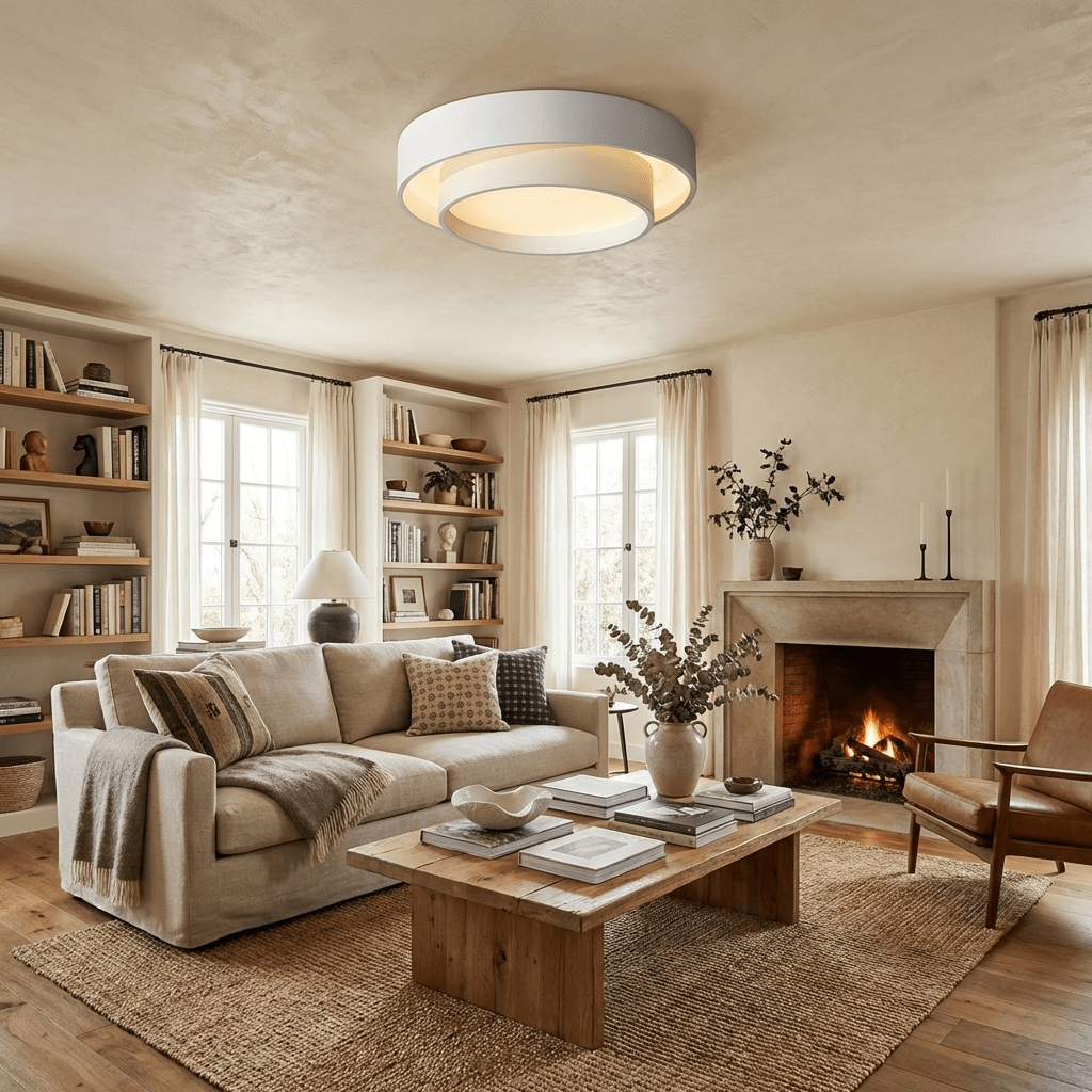 Cylinder LED Flush Mount Ceiling Light, Dimmable Drum Light