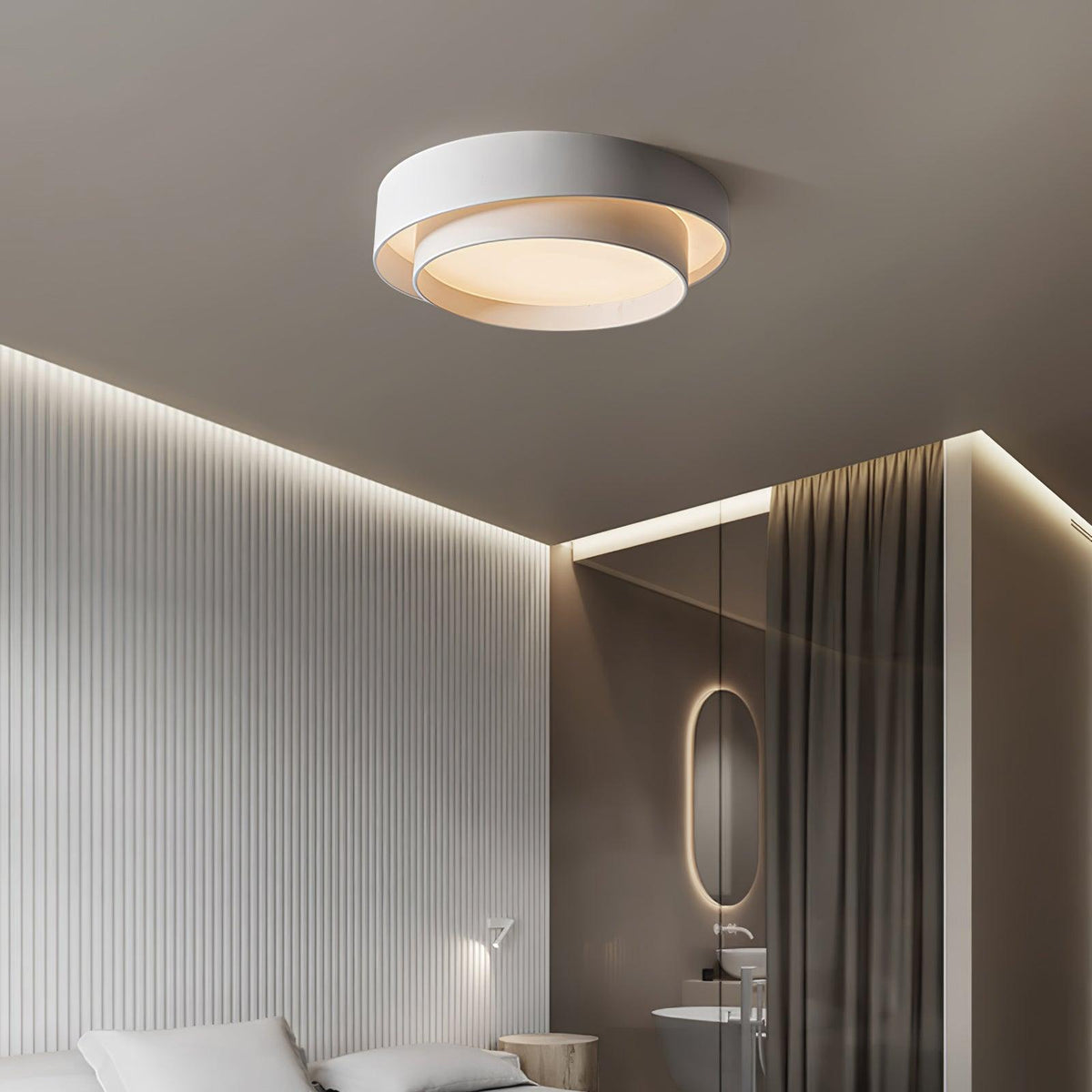 Cylinder LED Flush Mount Ceiling Light, Dimmable Drum Light