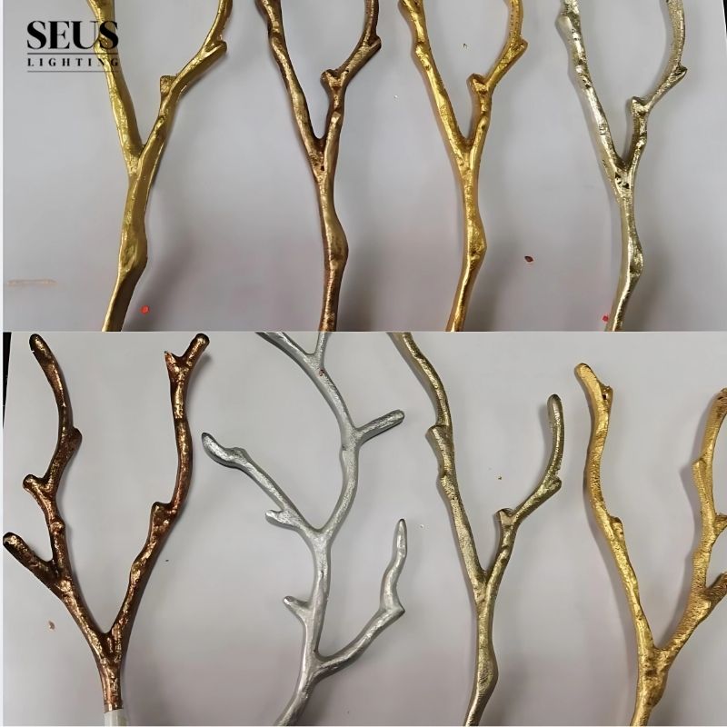 Ceramic Flower Branch Chandelier, Rustic Copper Tree Light