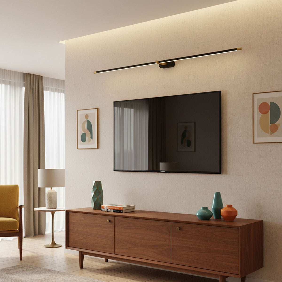 Cordless Rechargeable Picture Light, Linear LED Wall Lamp