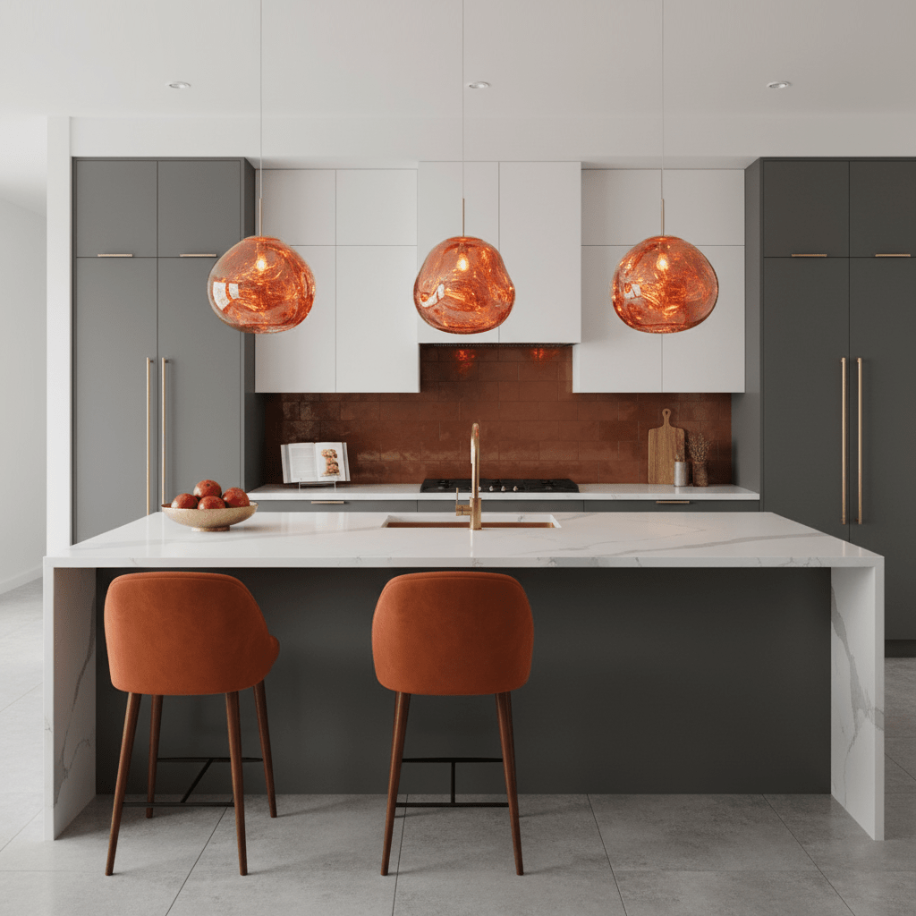 Molten Pendant Light, Mirror Effect Metallic Hanging Lamp