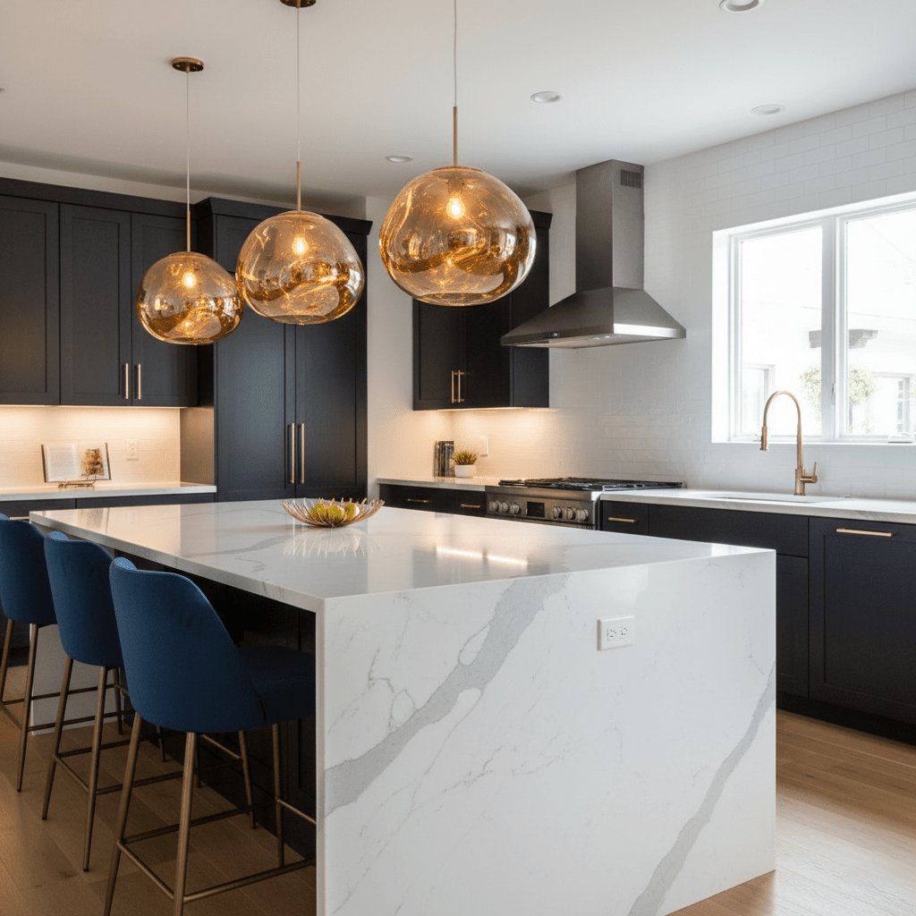Molten Pendant Light, Mirror Effect Metallic Hanging Lamp