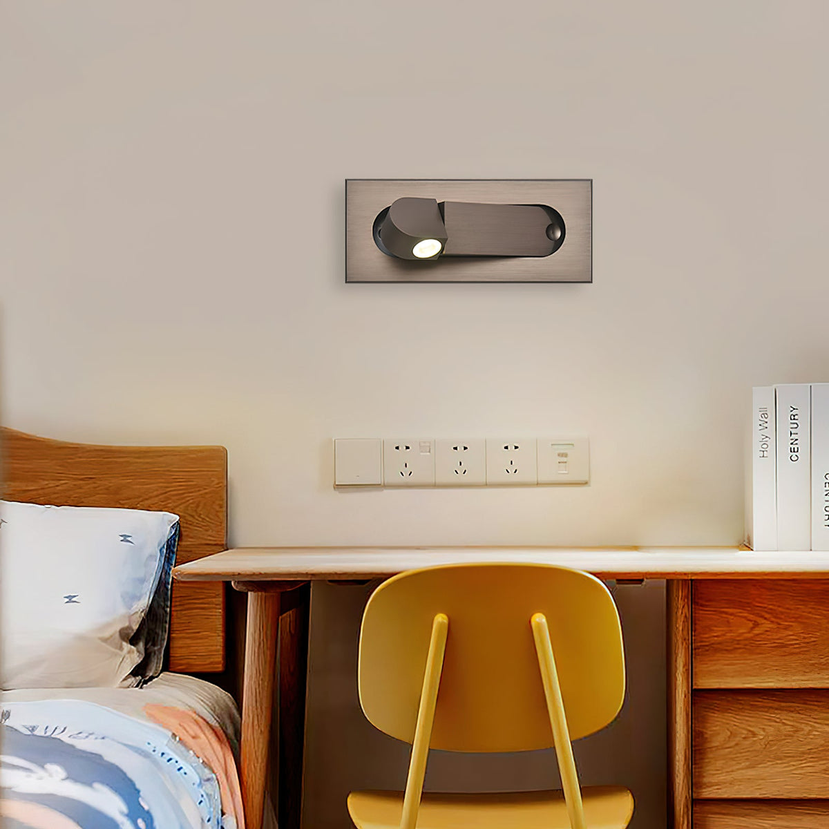 Bedside Reading Light, Pop-Out LED Wall Lamp, Hidden Switch