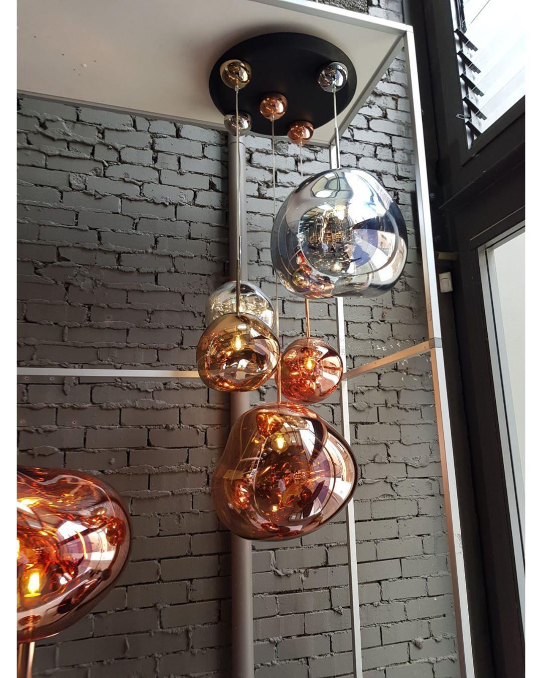 Molten Pendant Light, Mirror Effect Metallic Hanging Lamp