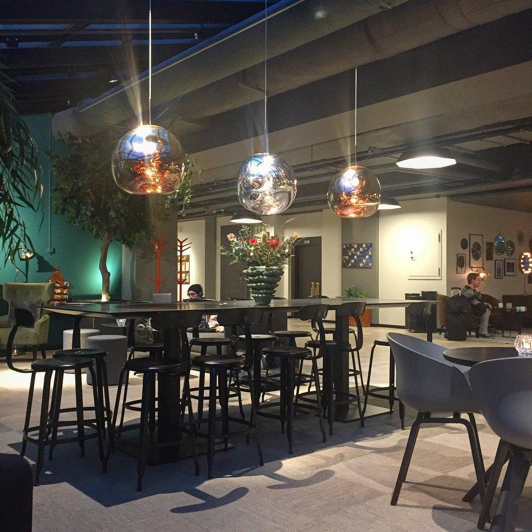 Molten Pendant Light, Mirror Effect Metallic Hanging Lamp