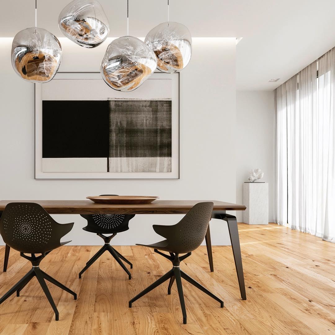 Molten Pendant Light, Mirror Effect Metallic Hanging Lamp