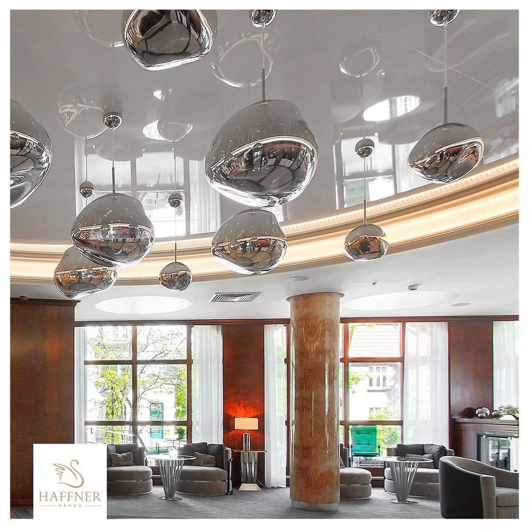 Molten Pendant Light, Mirror Effect Metallic Hanging Lamp