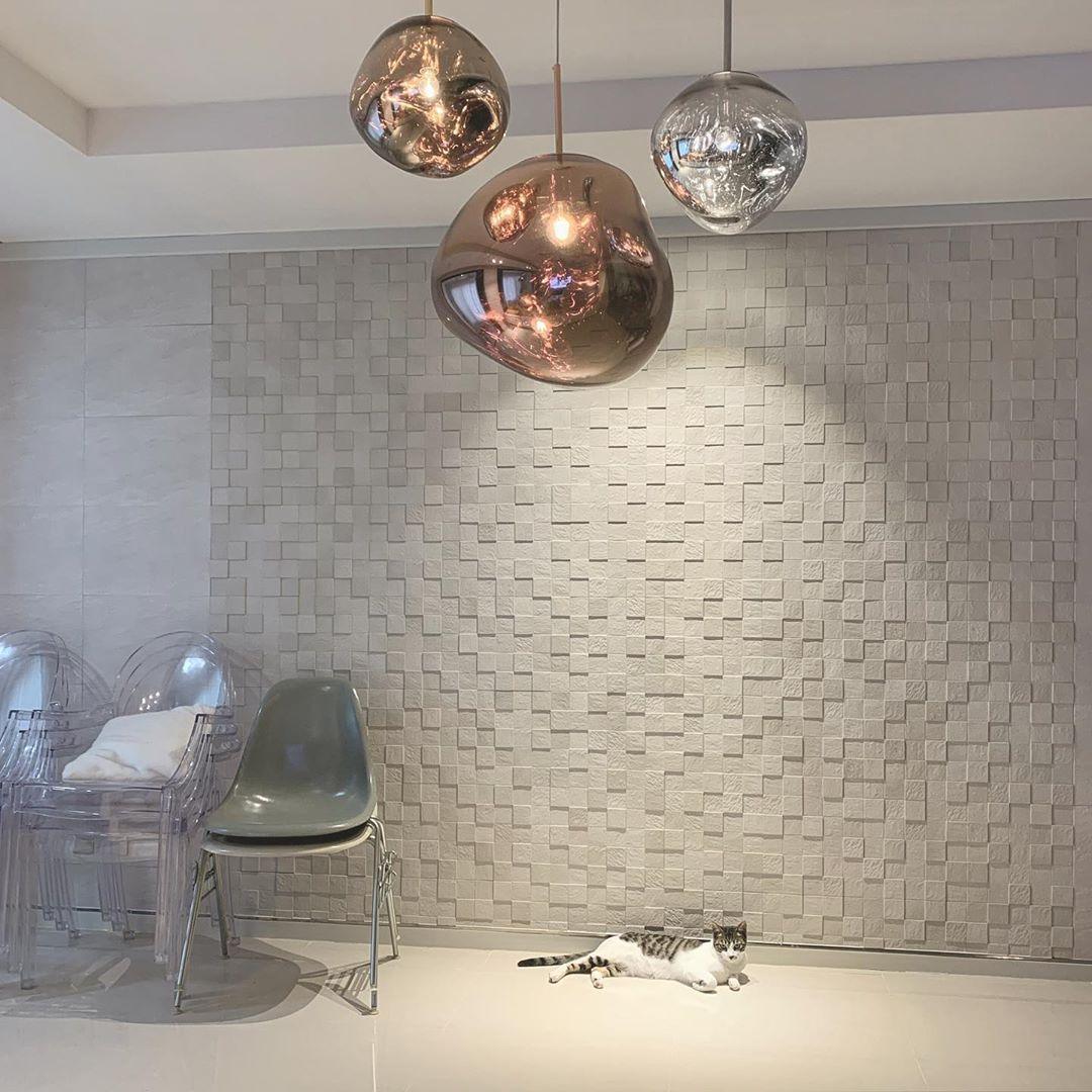 Molten Pendant Light, Mirror Effect Metallic Hanging Lamp
