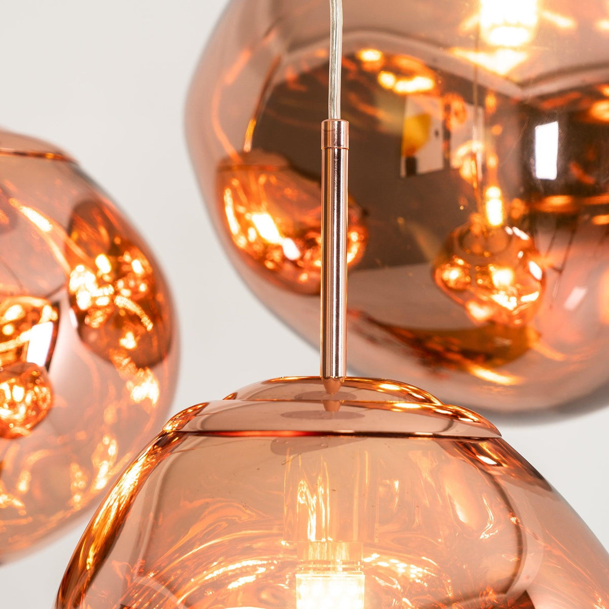 Molten Pendant Light, Mirror Effect Metallic Hanging Lamp