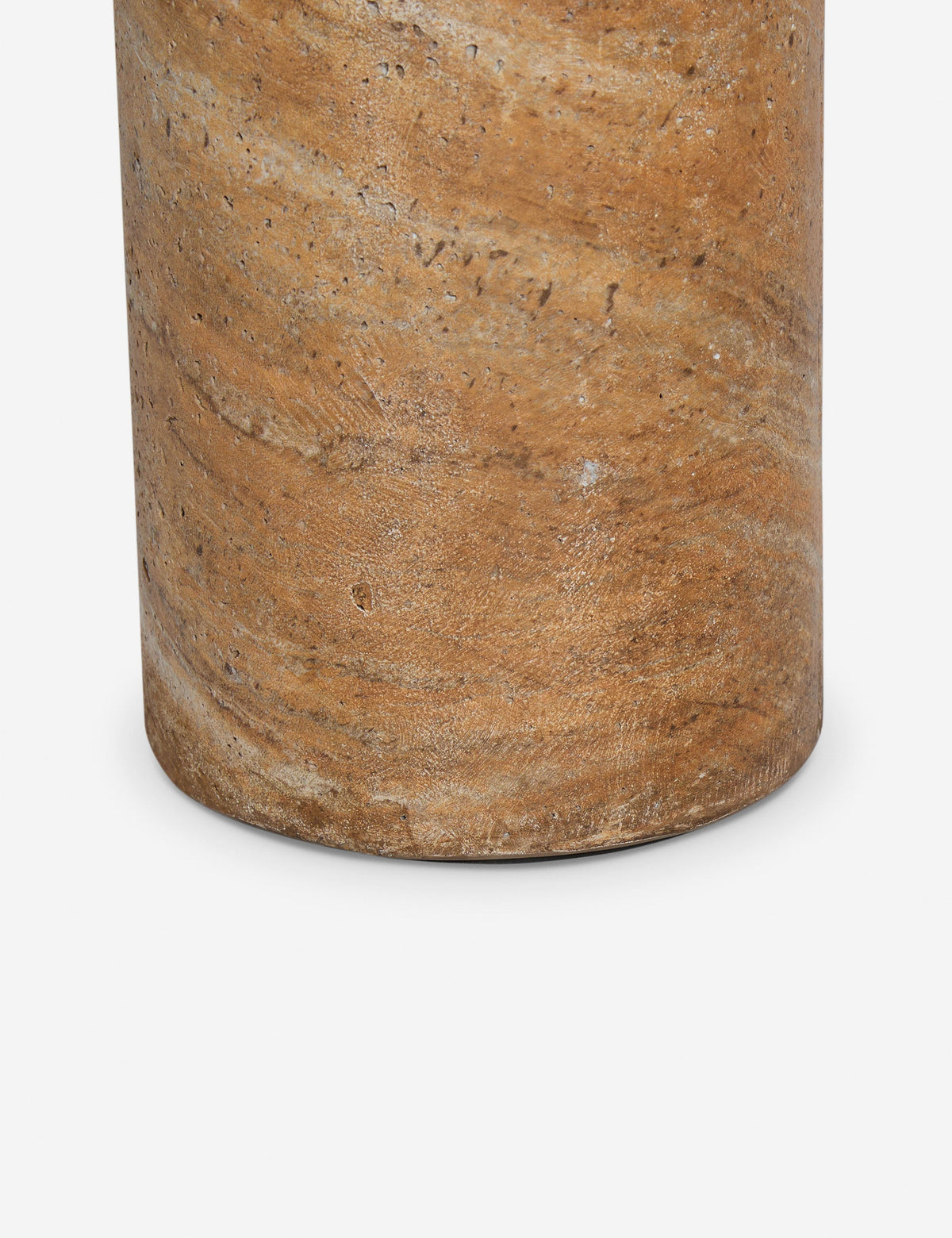 Faux Travertine Side Table, Indoor Outdoor Drink Table