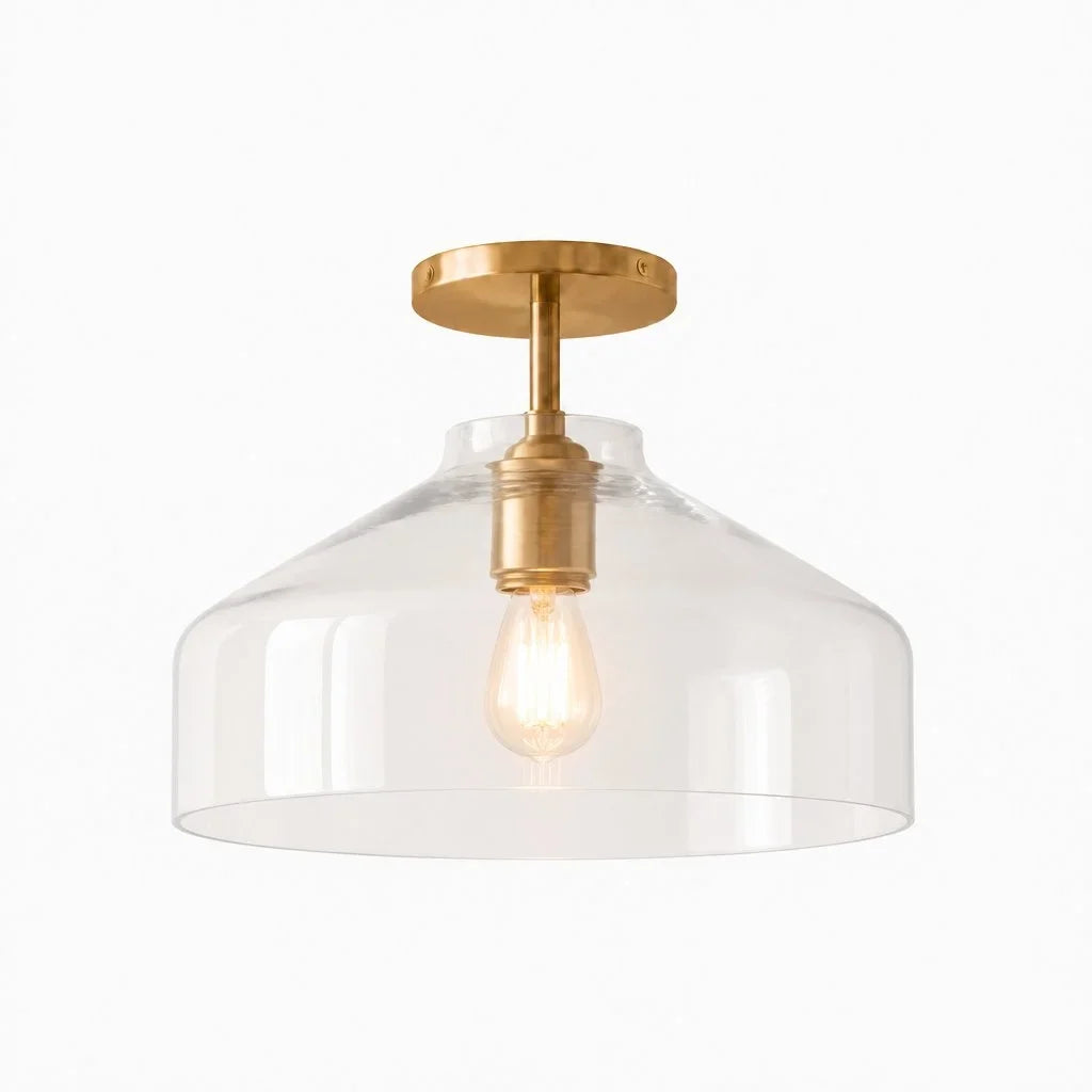 Nordic Flush Mount Ceiling Light, Metal or Glass Dome Shade