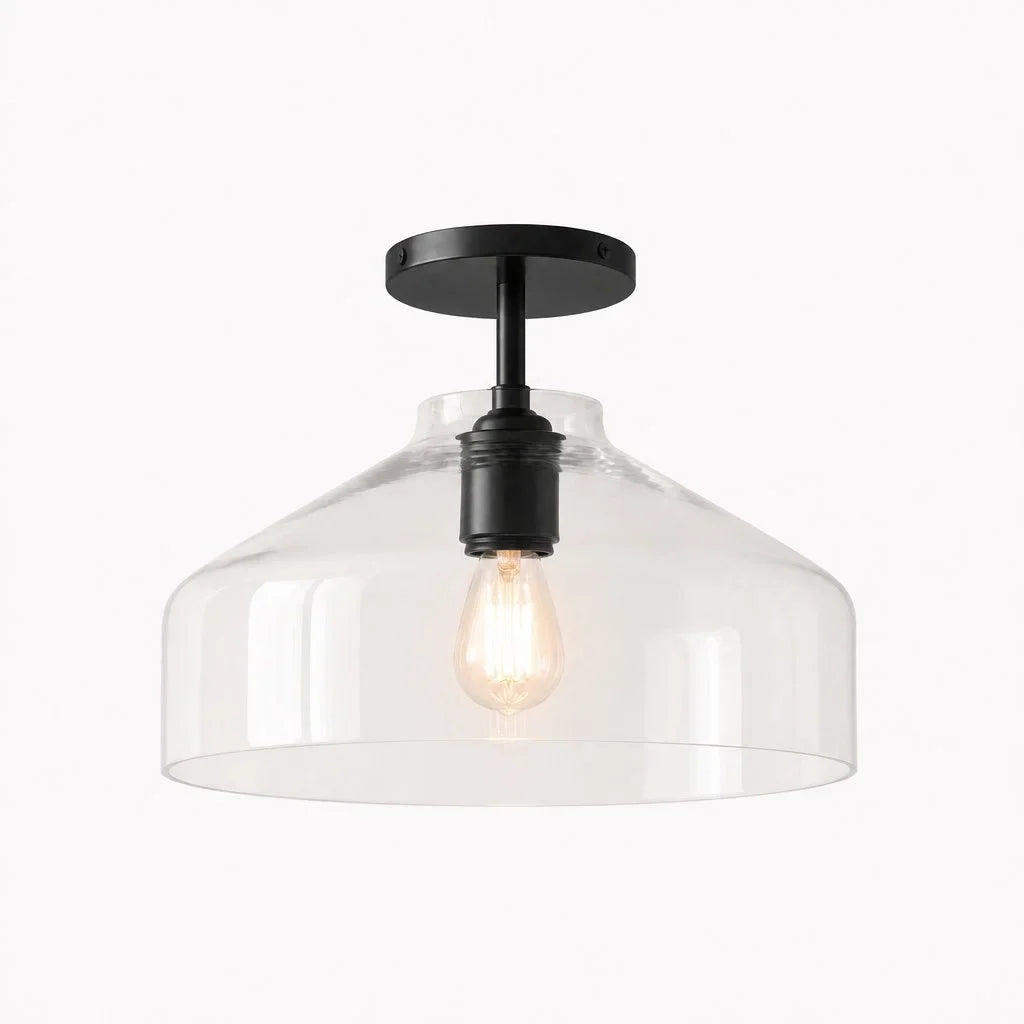 Nordic Flush Mount Ceiling Light, Metal or Glass Dome Shade