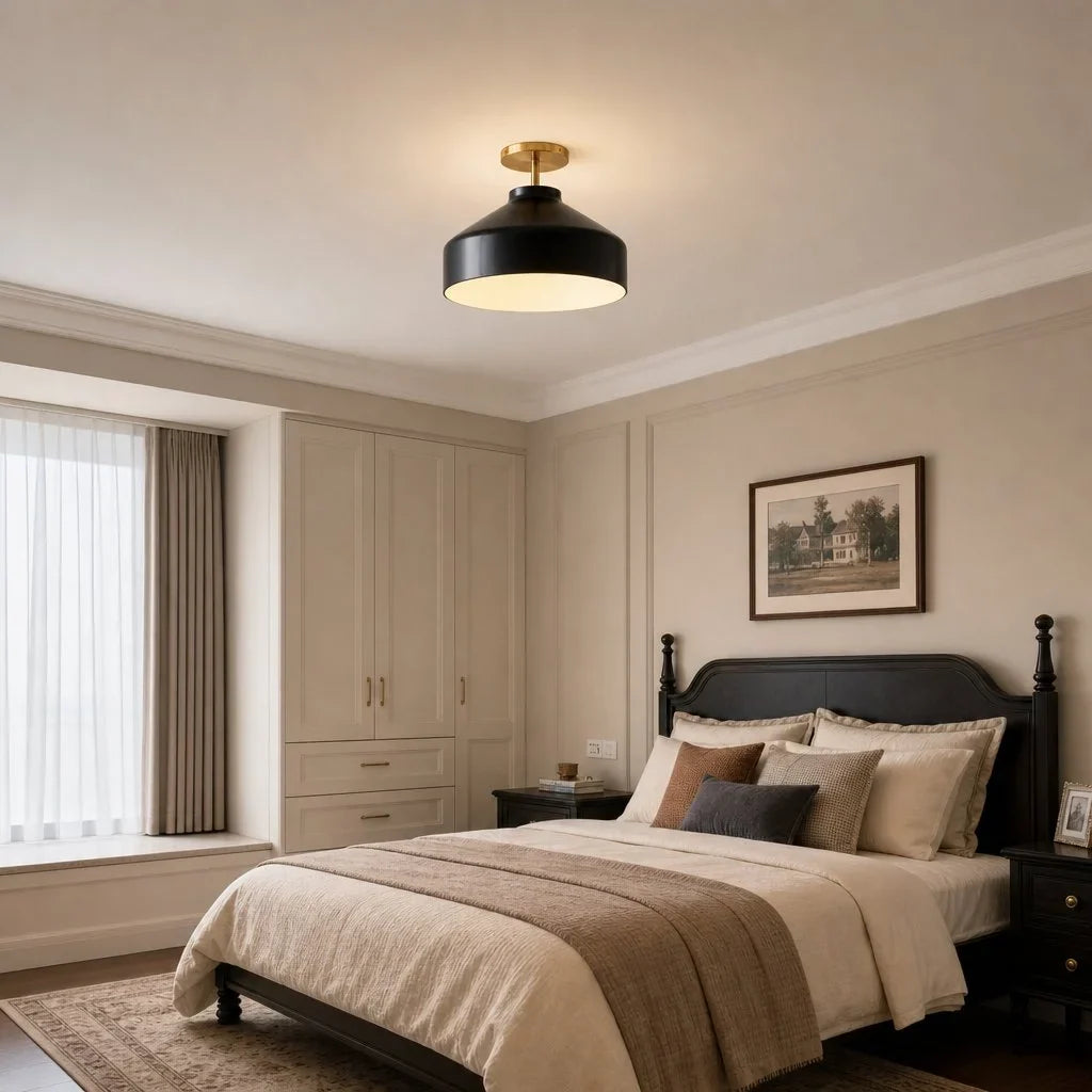 Nordic Flush Mount Ceiling Light, Metal or Glass Dome Shade