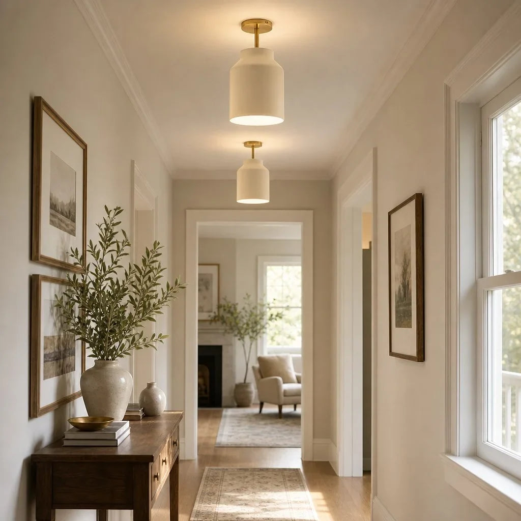 Nordic Flush Mount Ceiling Light, Metal or Glass Dome Shade