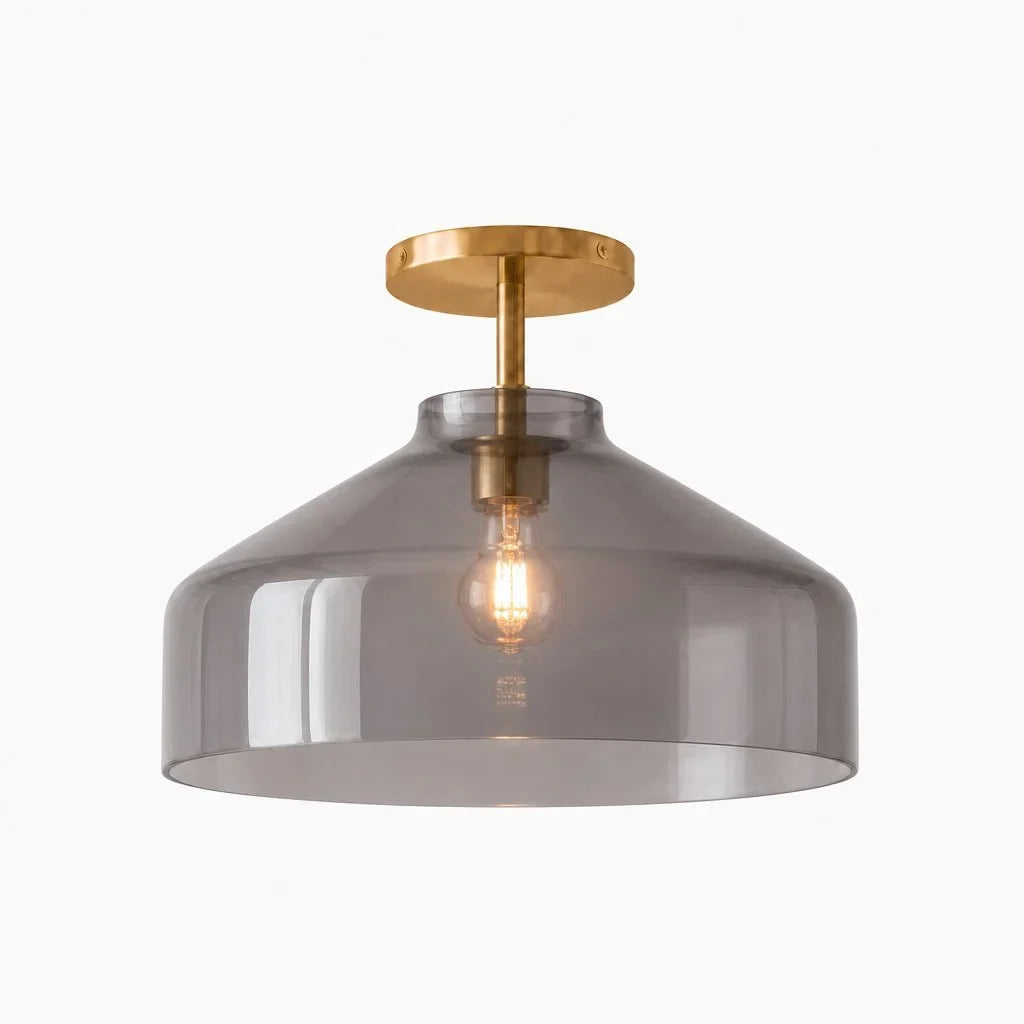 Nordic Flush Mount Ceiling Light, Metal or Glass Dome Shade