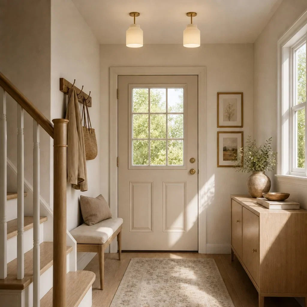 Nordic Flush Mount Ceiling Light, Metal or Glass Dome Shade