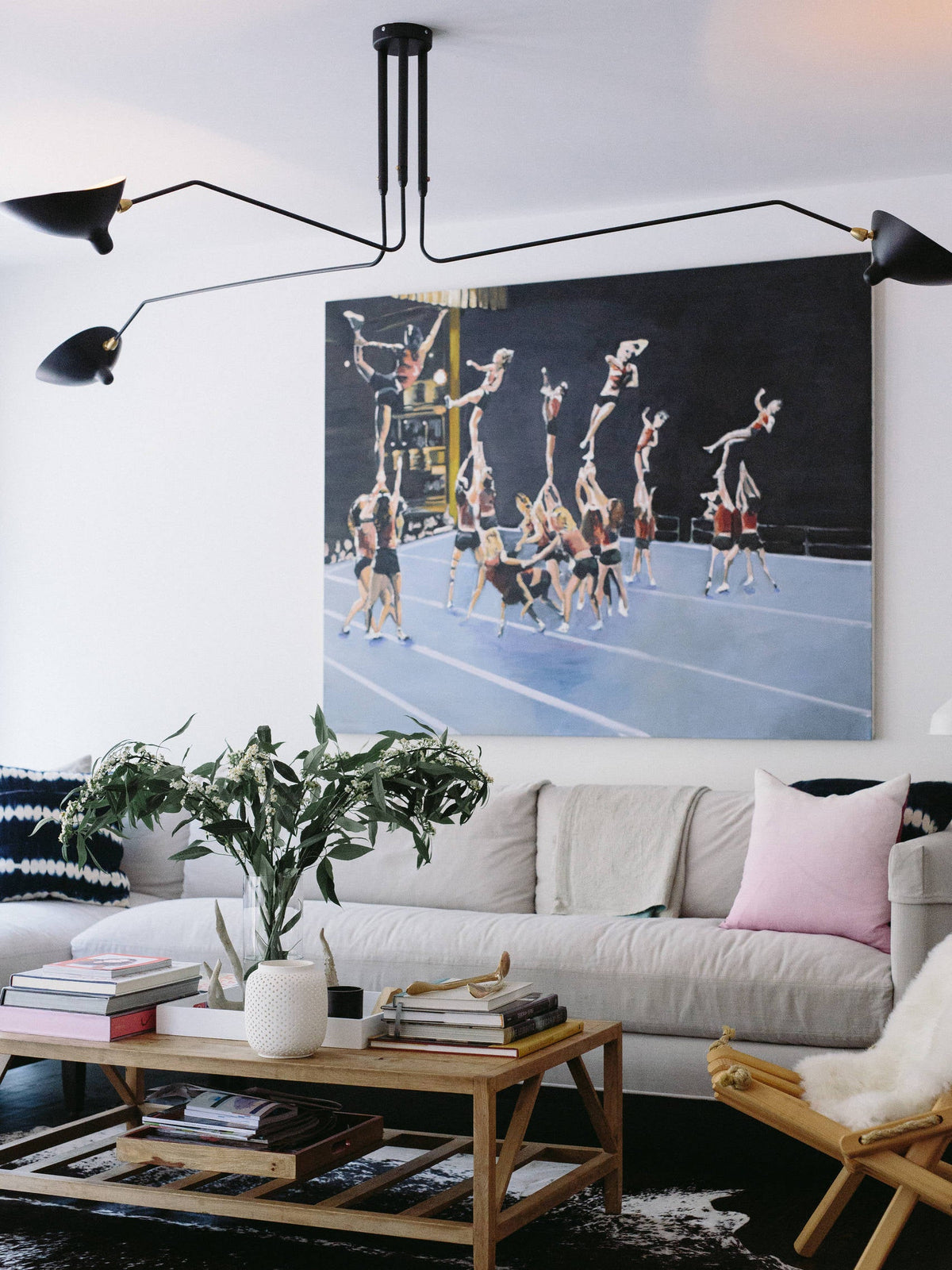 Mid Century Multi-Arm Chandelier, Linear Dining Room Light
