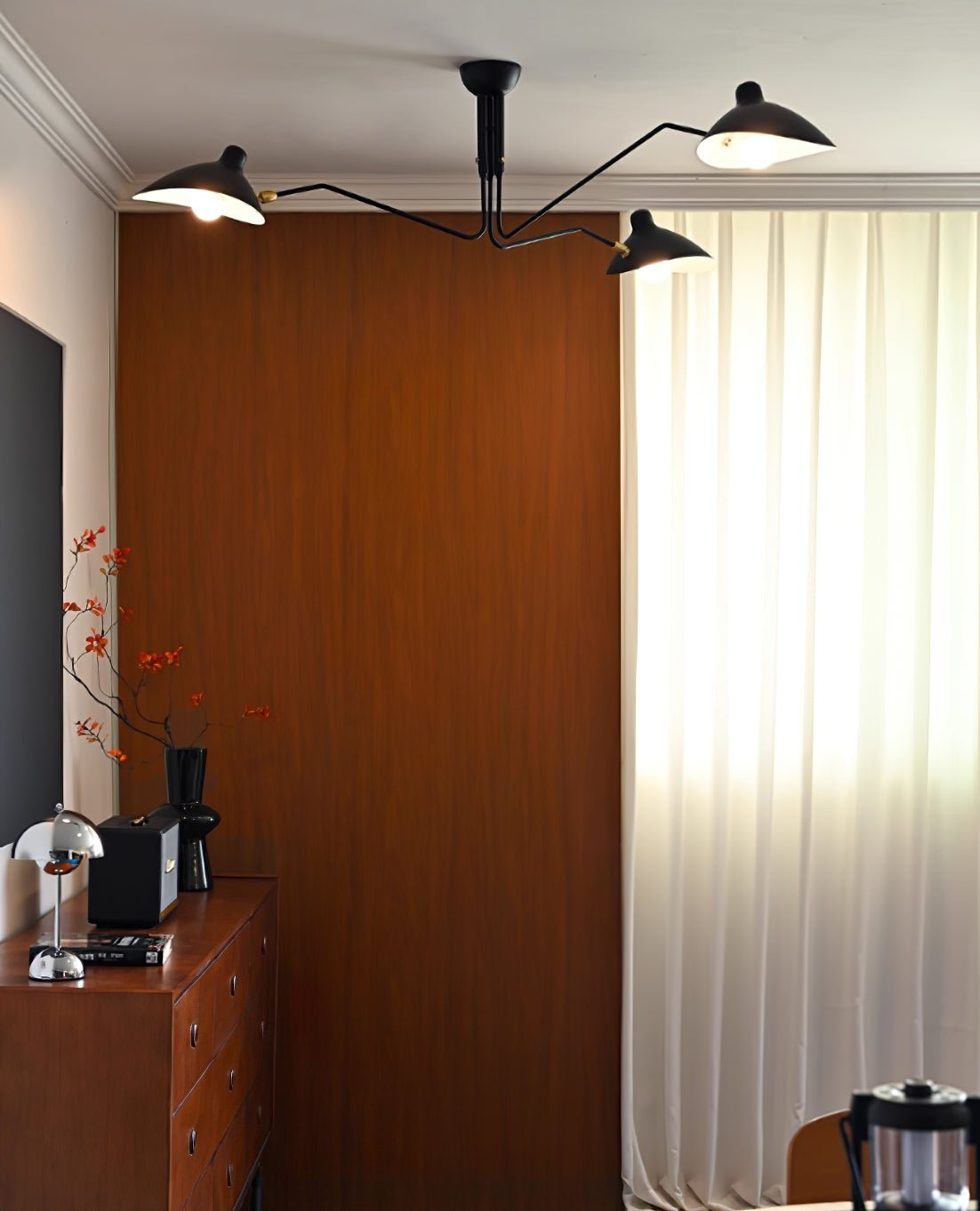 Mid Century Multi-Arm Chandelier, Linear Dining Room Light