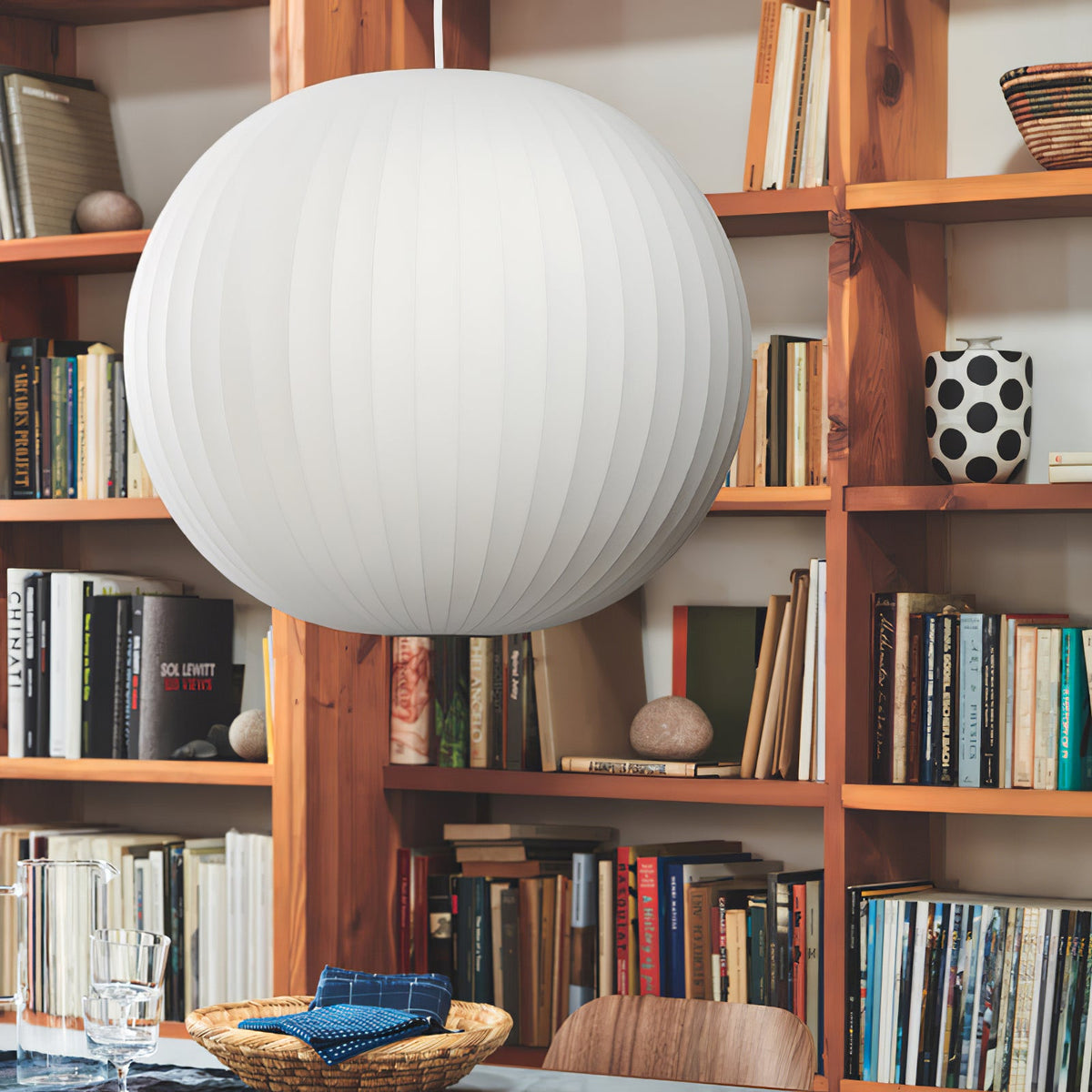 Silk Bubble Pendant Light, Mid Century Bubble Lamp Shade