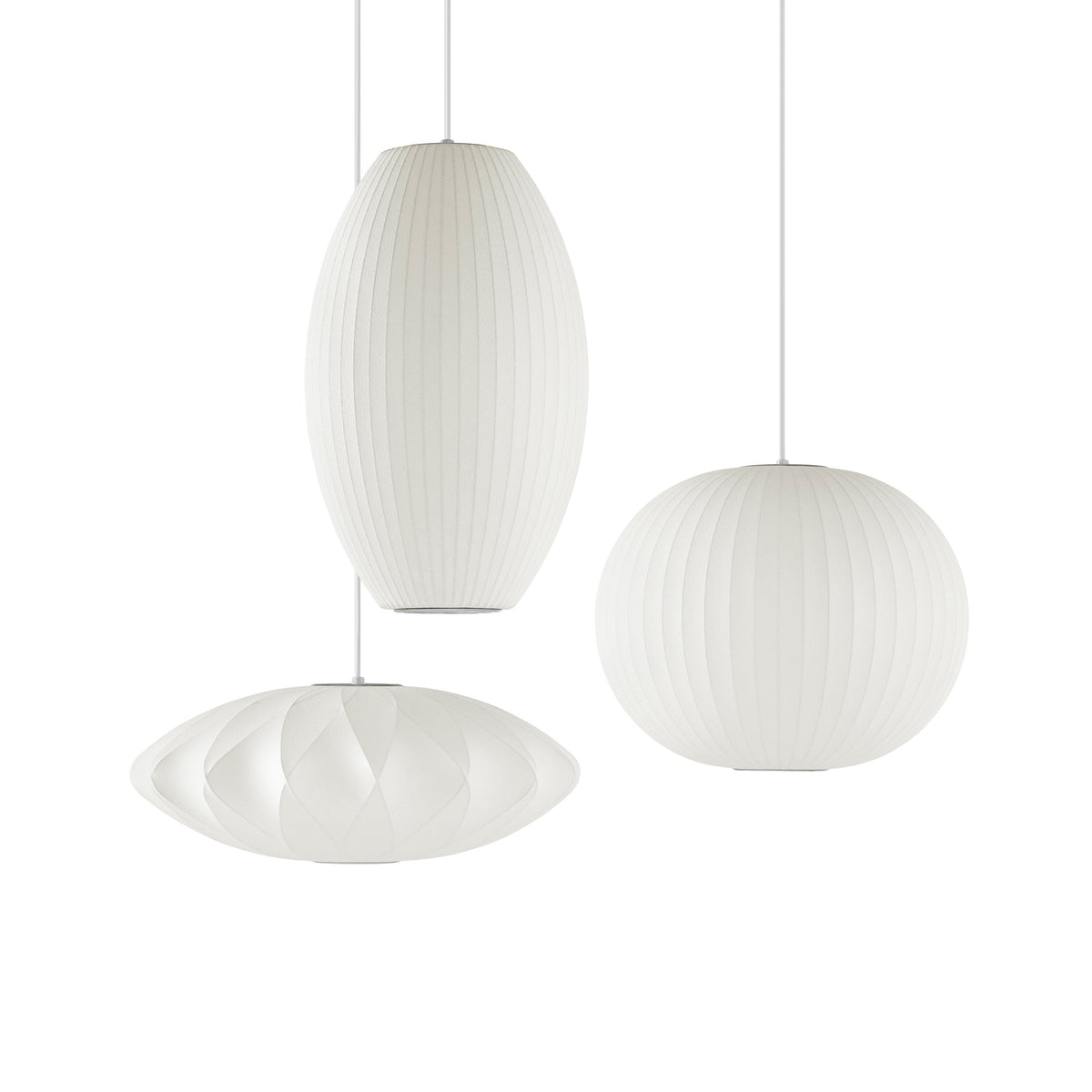 Silk Bubble Pendant Light, Mid Century Bubble Lamp Shade