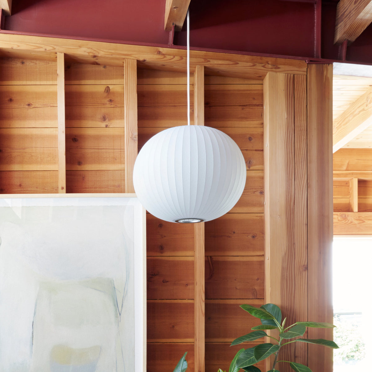 Silk Bubble Pendant Light, Mid Century Bubble Lamp Shade