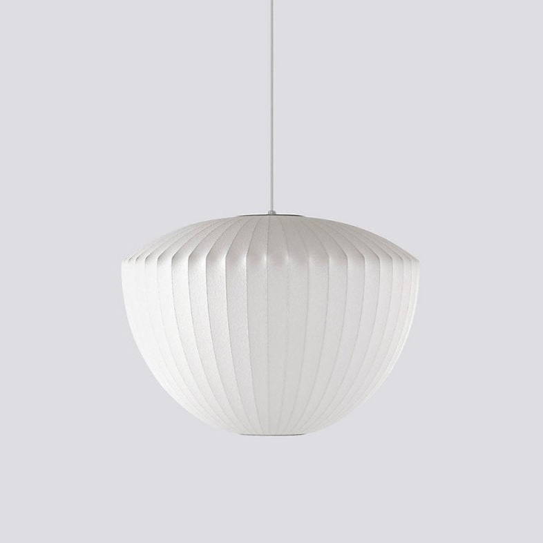 Silk Bubble Pendant Light, Mid Century Bubble Lamp Shade