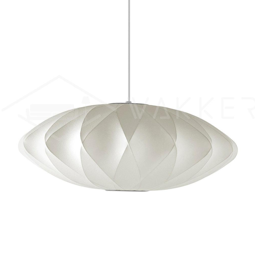 Silk Bubble Pendant Light, Mid Century Bubble Lamp Shade