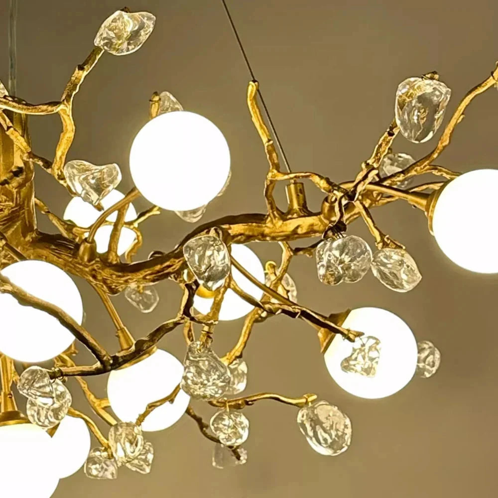Linear Globe Branch Chandelier, Crystal Dining Island Light